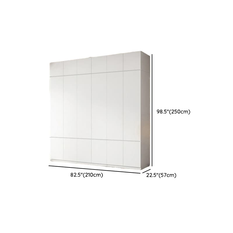 White Contemporary Alloy Cabinet Armoire with 3/6/9 Drawers, Flexible Shelf, and Hanging Rod thumbnail 47