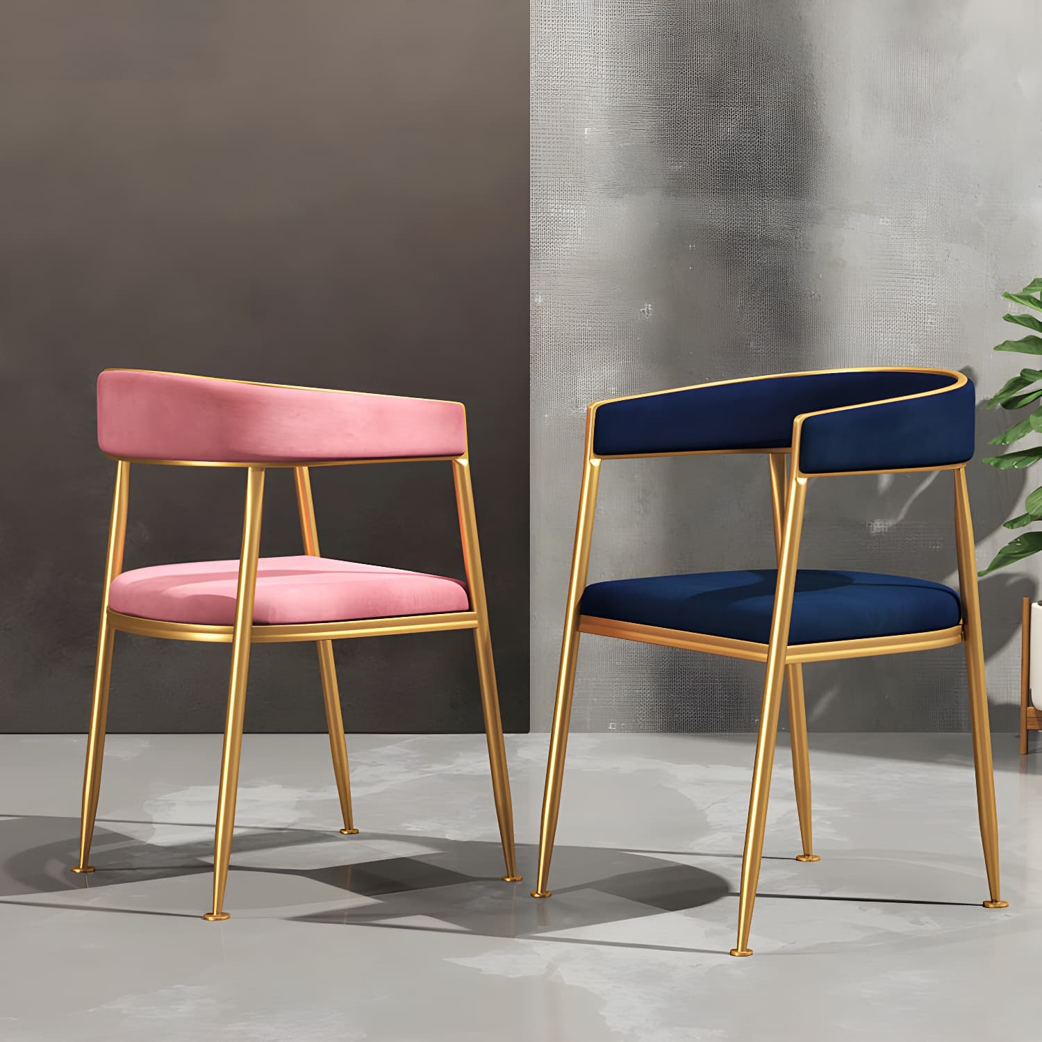 Glam Gold Metal Arm Chair Open Back Dining Side Chair with Upholstered thumbnail 21