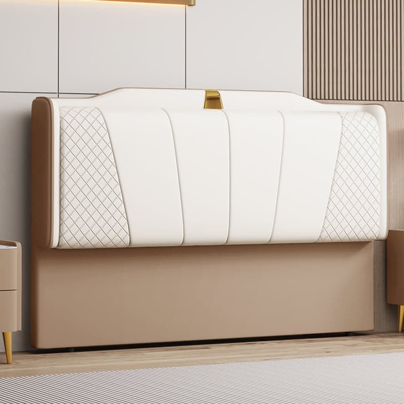 Trendy Panel Headboard in Natural Wood with No Distressing, Scooped Shape for Queen/Full Bed, Sponge Upholstery Fill, Standard Height thumbnail 6