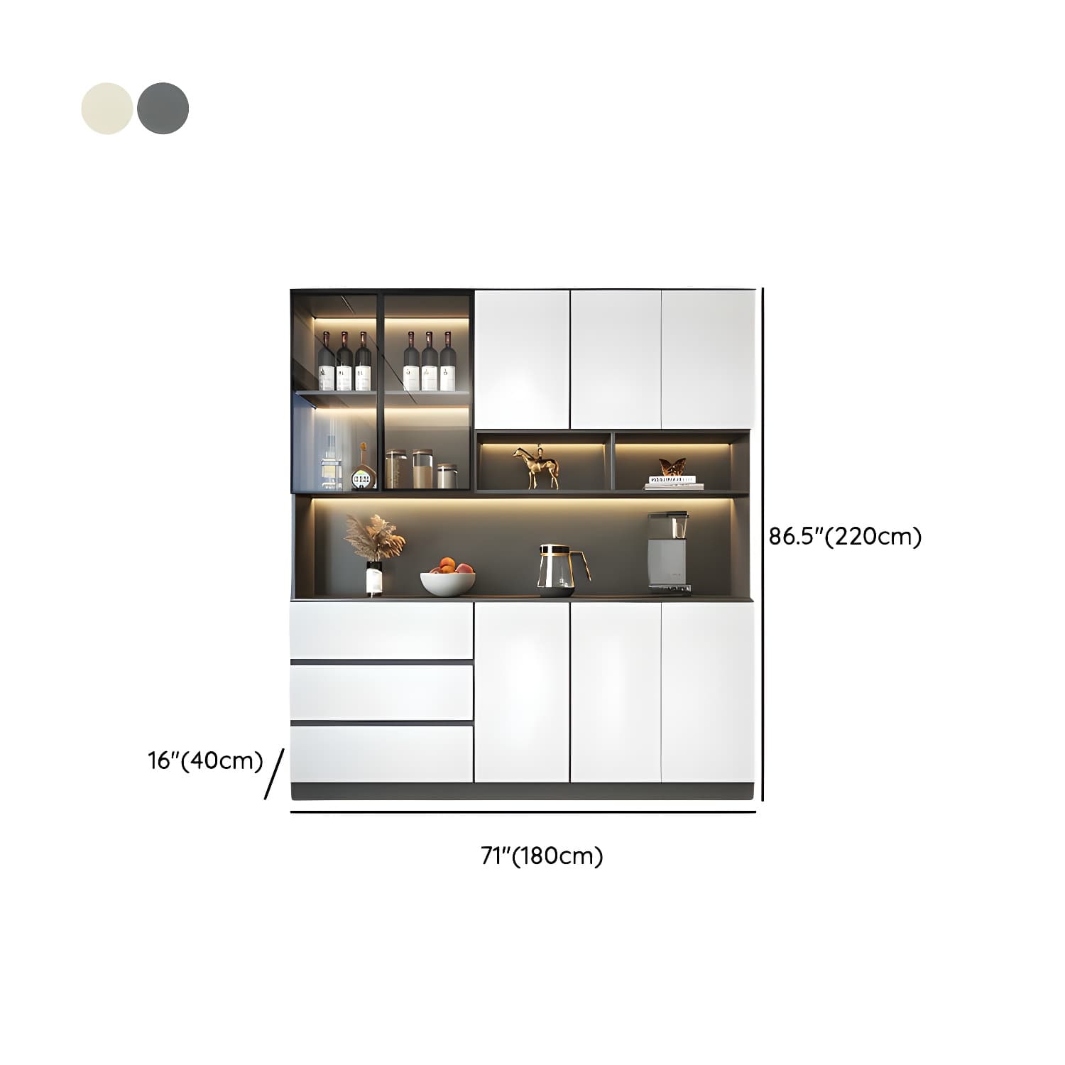 Modern Living Room Manufactured Wood Sideboard with Lighting thumbnail 25