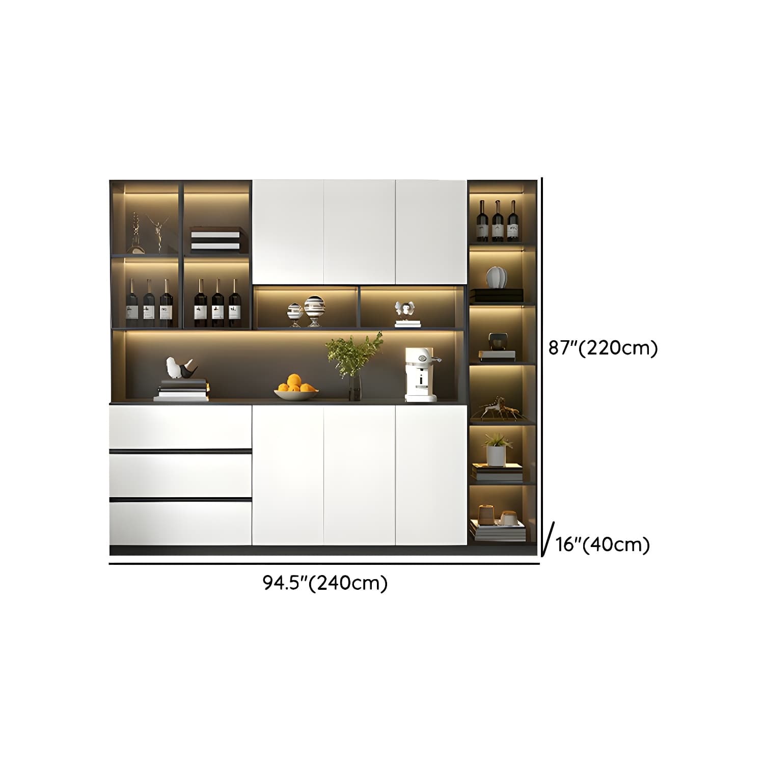 Living Room Modern Stone Sideboard Cabinet with Doors and Drawers thumbnail 17