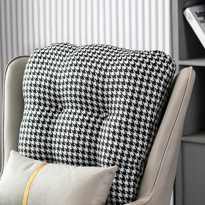 Ergonomic Stationary Round Arm Living Spaces Rocking Chair with Rear, Winged-back Chair thumbnail 17