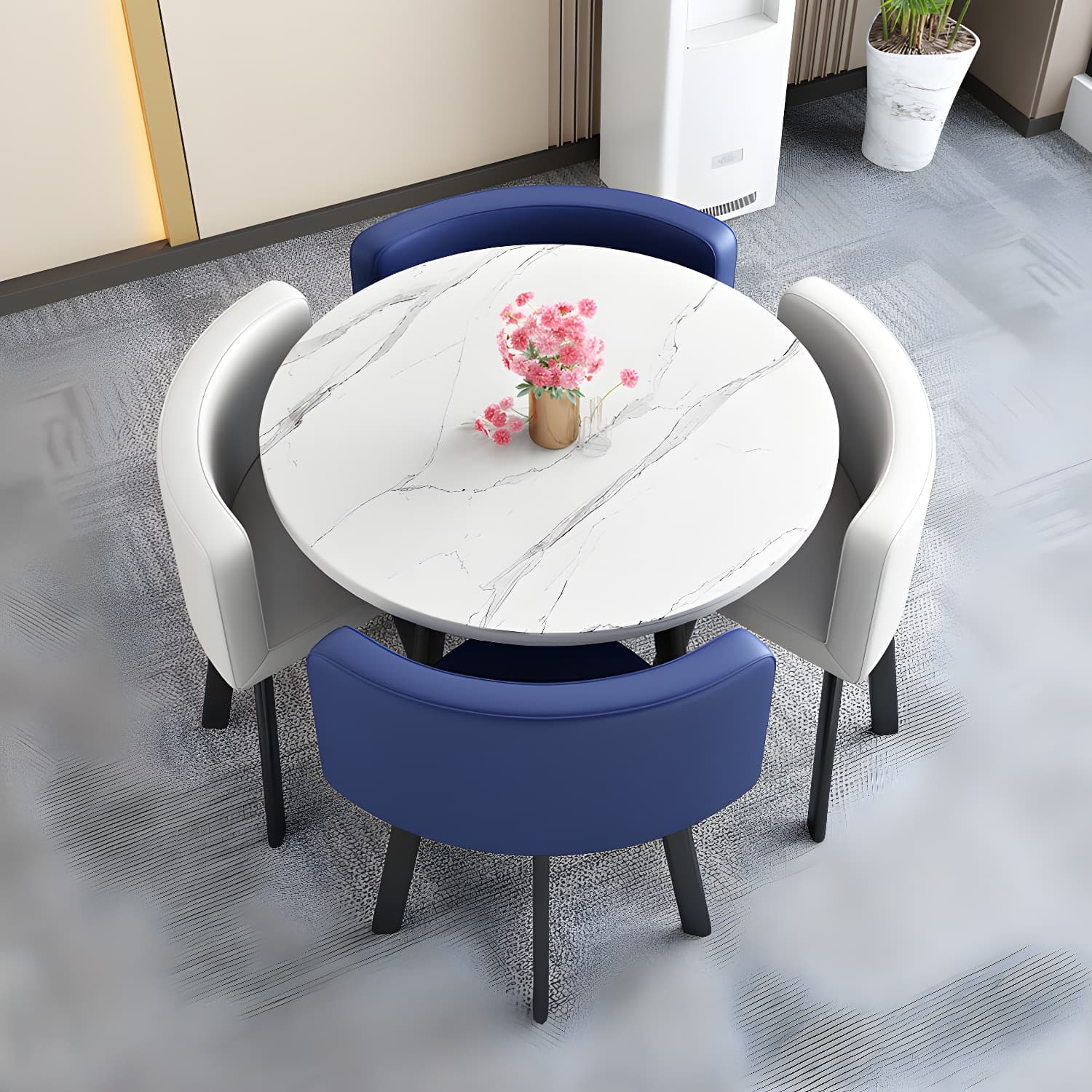 Modern Wood Dining Table Set 5 Pieces Dining Set for Home Use thumbnail 5