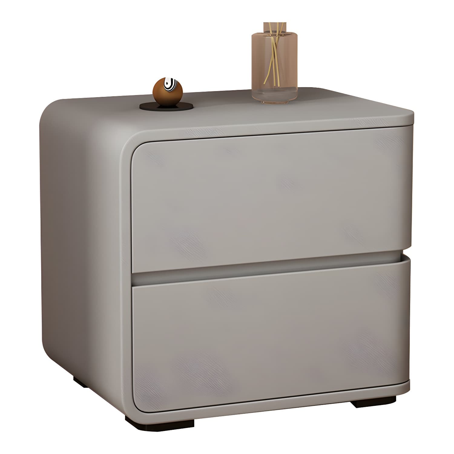 Contemporary Bed Nightstand Solid Wood Bedside Cabinet with 2 Drawers thumbnail 20