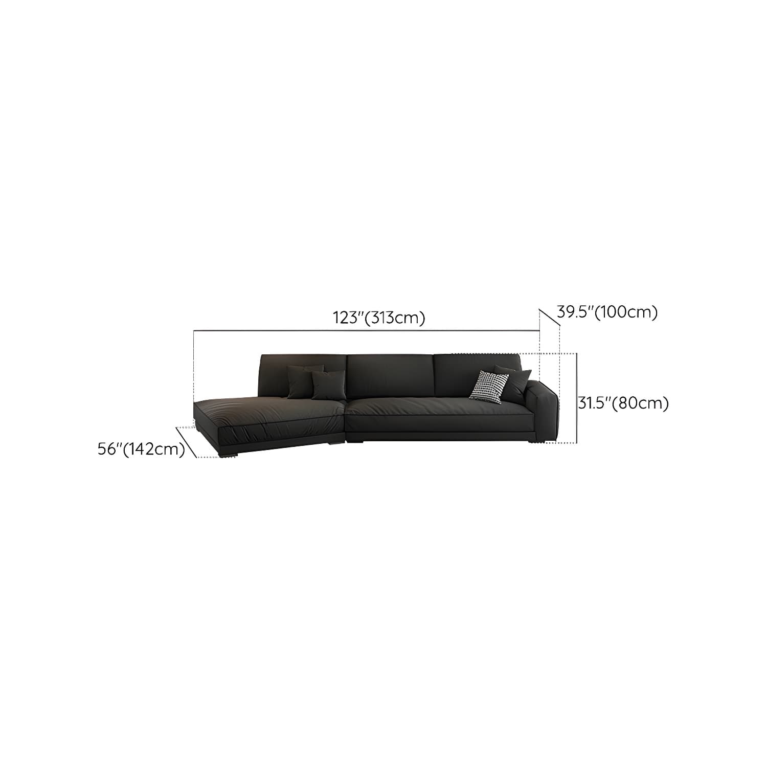 Modern Gray Polyester Blend Stationary Sectional Sofa with Square Arm and Cushion Back thumbnail 17