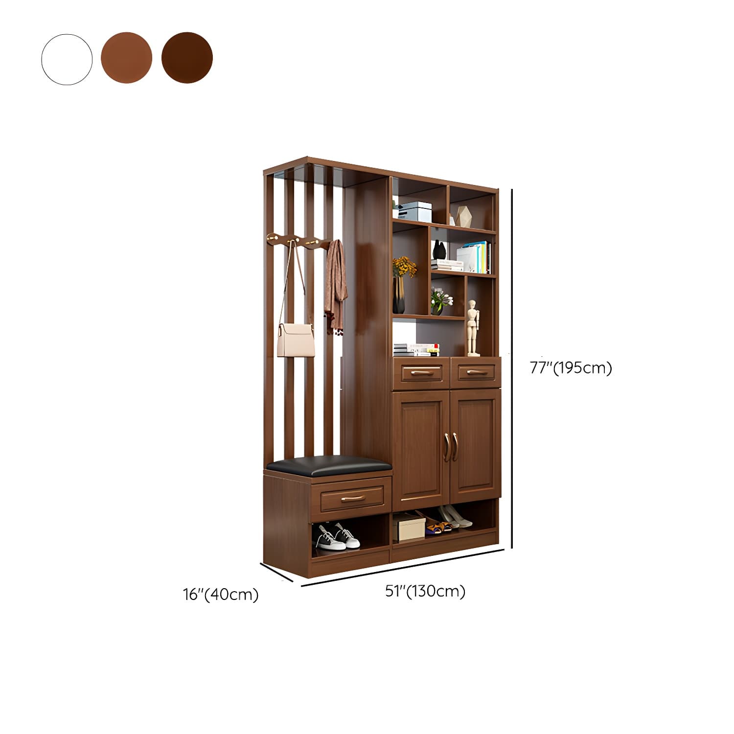 Solid Wood Modern Accent Cabinet with Doors and Drawers for Living Room thumbnail 23