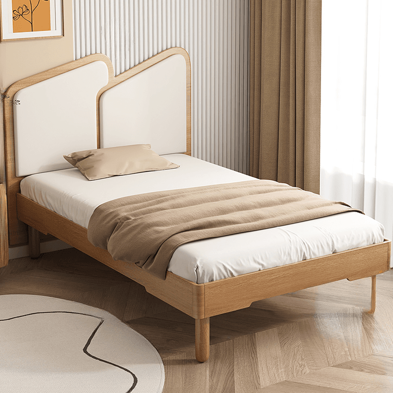 Contemporary Storage Included Panel Bed with Leg and Natural Wood Slat for Bedroom thumbnail 2