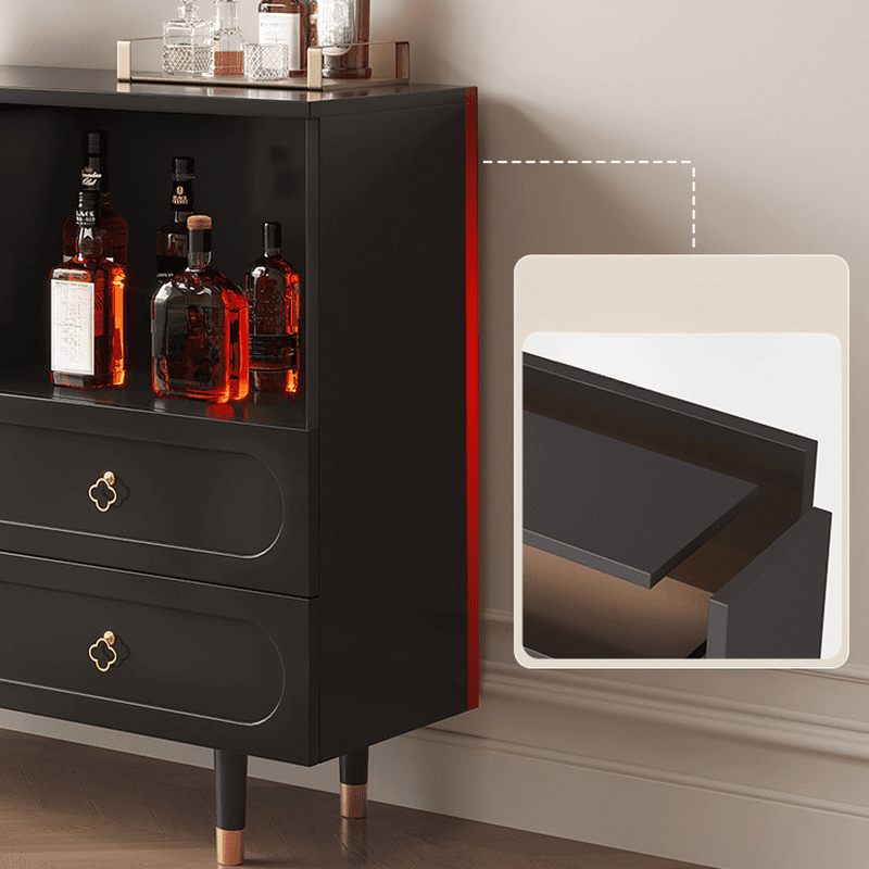 Glamorous Engineered Wood Buffet Table with 2 Drawers, Glass-panel Door and Adaptable Shelf thumbnail 5