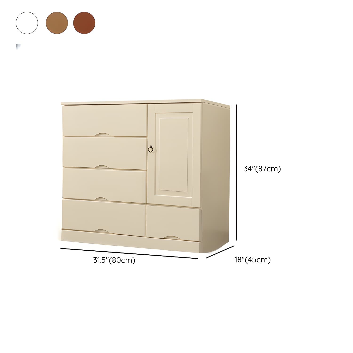 Modern Solid Wood Combo Dresser with Shelves, Drawers, and Cabinet Storage thumbnail 16