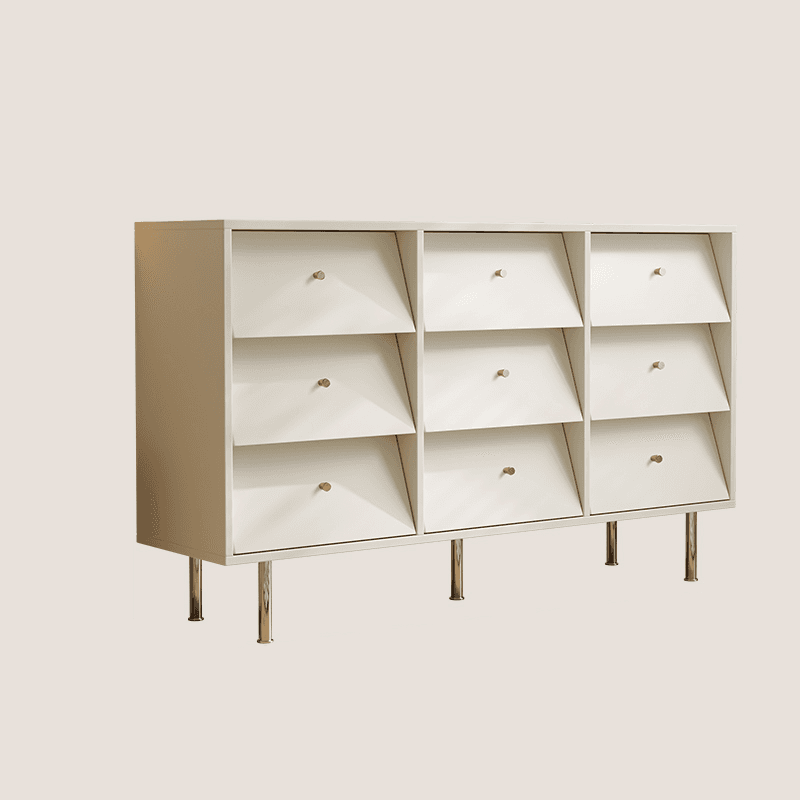 Casual Composite Wood Console Dresser with 6/9 Drawers in Vertical/Horizontal Orientation
