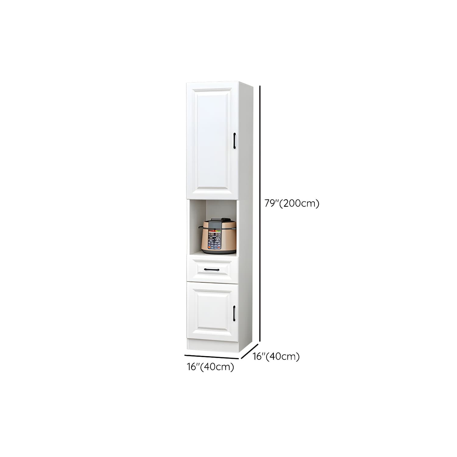 Wood Glam Server with Cabinets and Drawers - Narrow Size - Stylish and Functional thumbnail 15