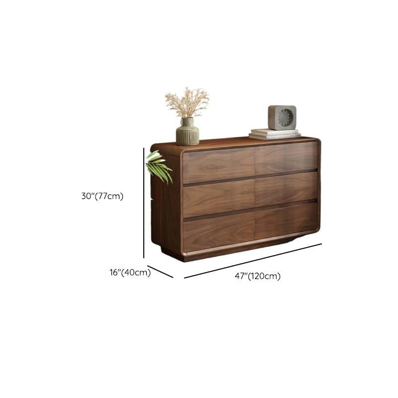 Cocoa Simplistic Natural Wood Double Dresser with 6/9/5 Drawers in Horizontal/Vertical Orientation thumbnail 10