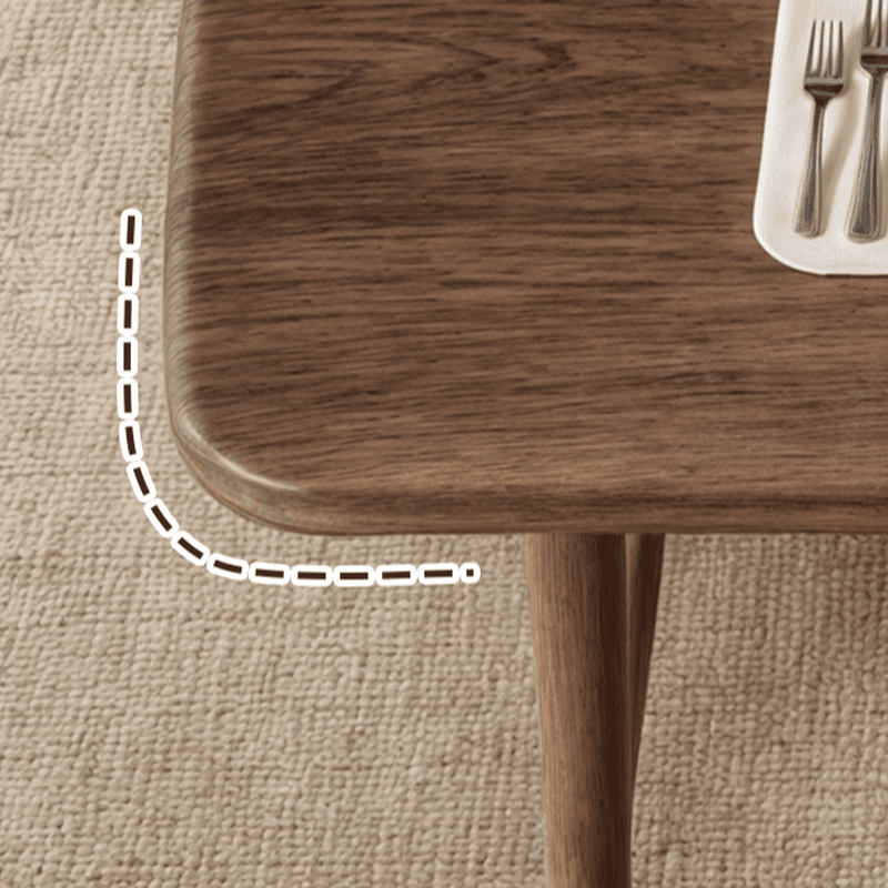 5 Pieces Chalk/Brown/Natural Dining Table Set with Wood Back Padded Chair and Natural Solid Wood Rectangular Dining Table for 4 thumbnail 8