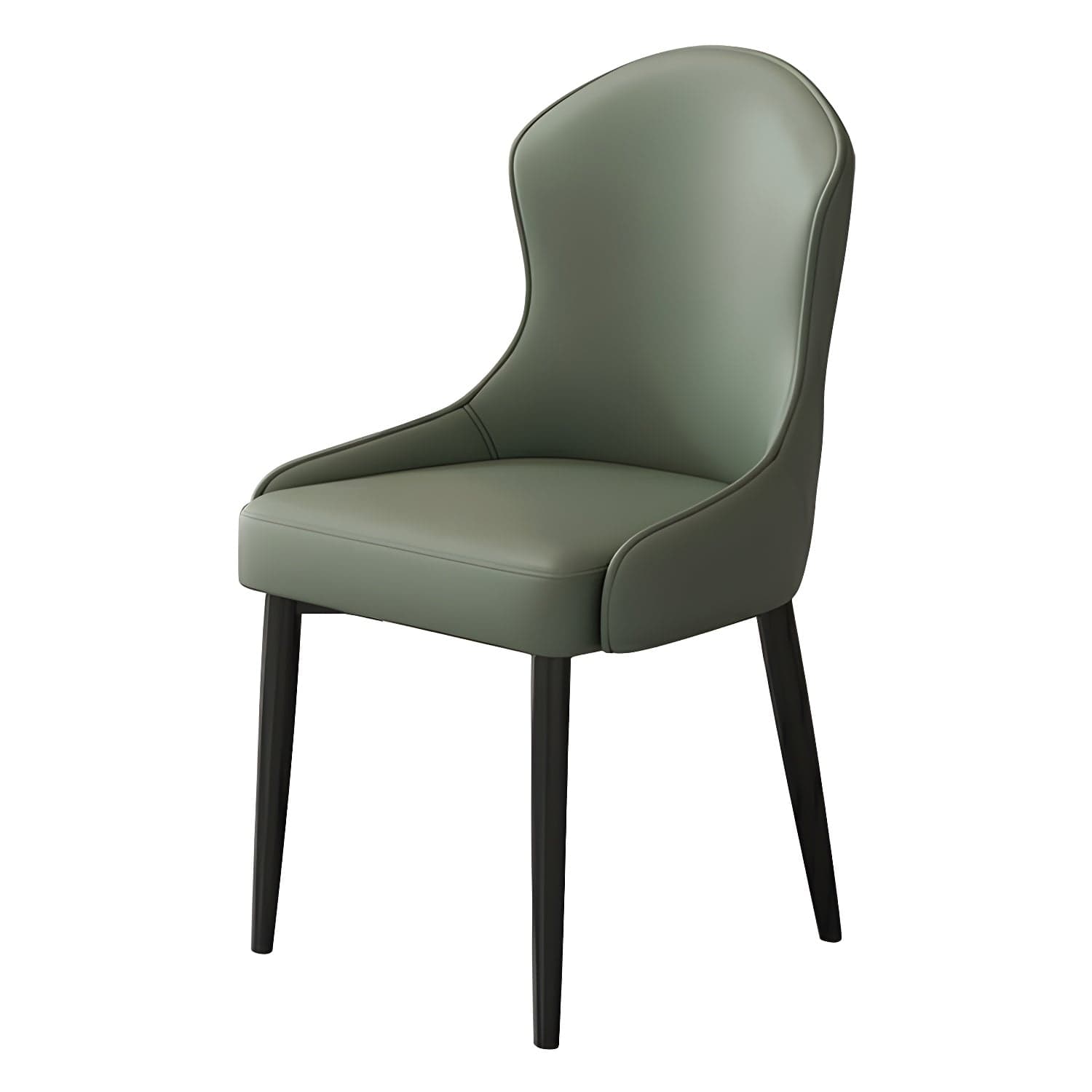 Wingback Faux Leather Side Chair with Metal Legs and Upholstered Seat for Kitchen & Dining thumbnail 9