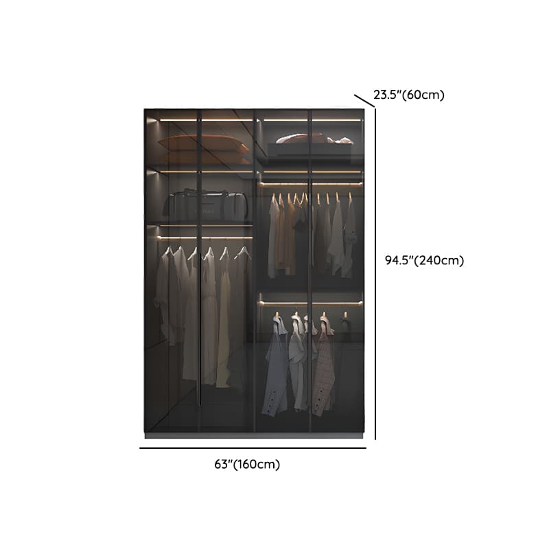 Midnight Black Unattached Lumber Armoire Cabinet with Soft Close Door, Interior Shelves, Clothing Rod and Soft Close Drawer thumbnail 20