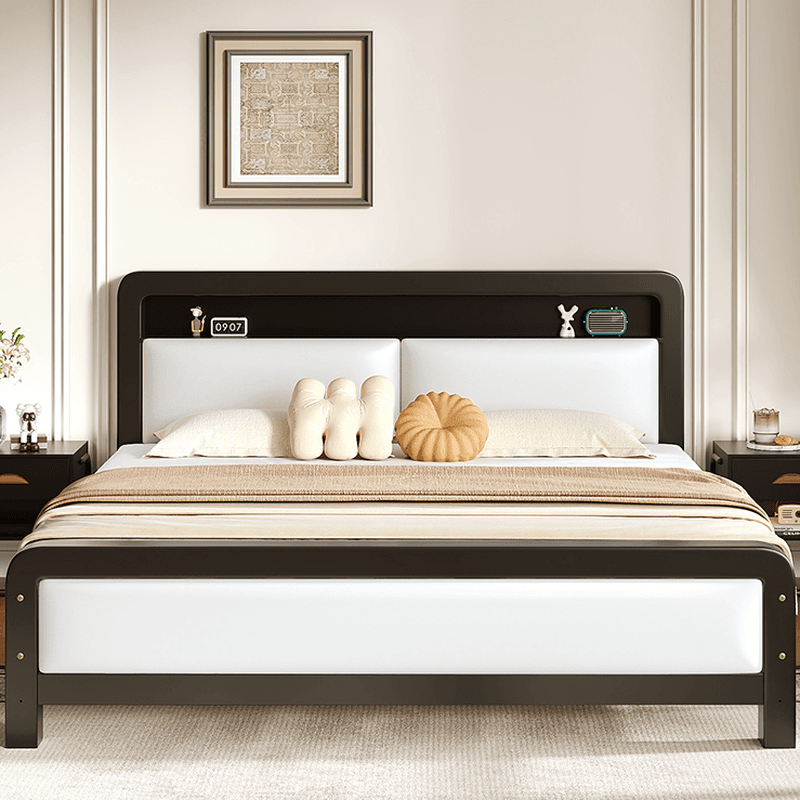 Minimalist Solid Color Storage Bed with Iron Frame and Leg for Living Room thumbnail 8