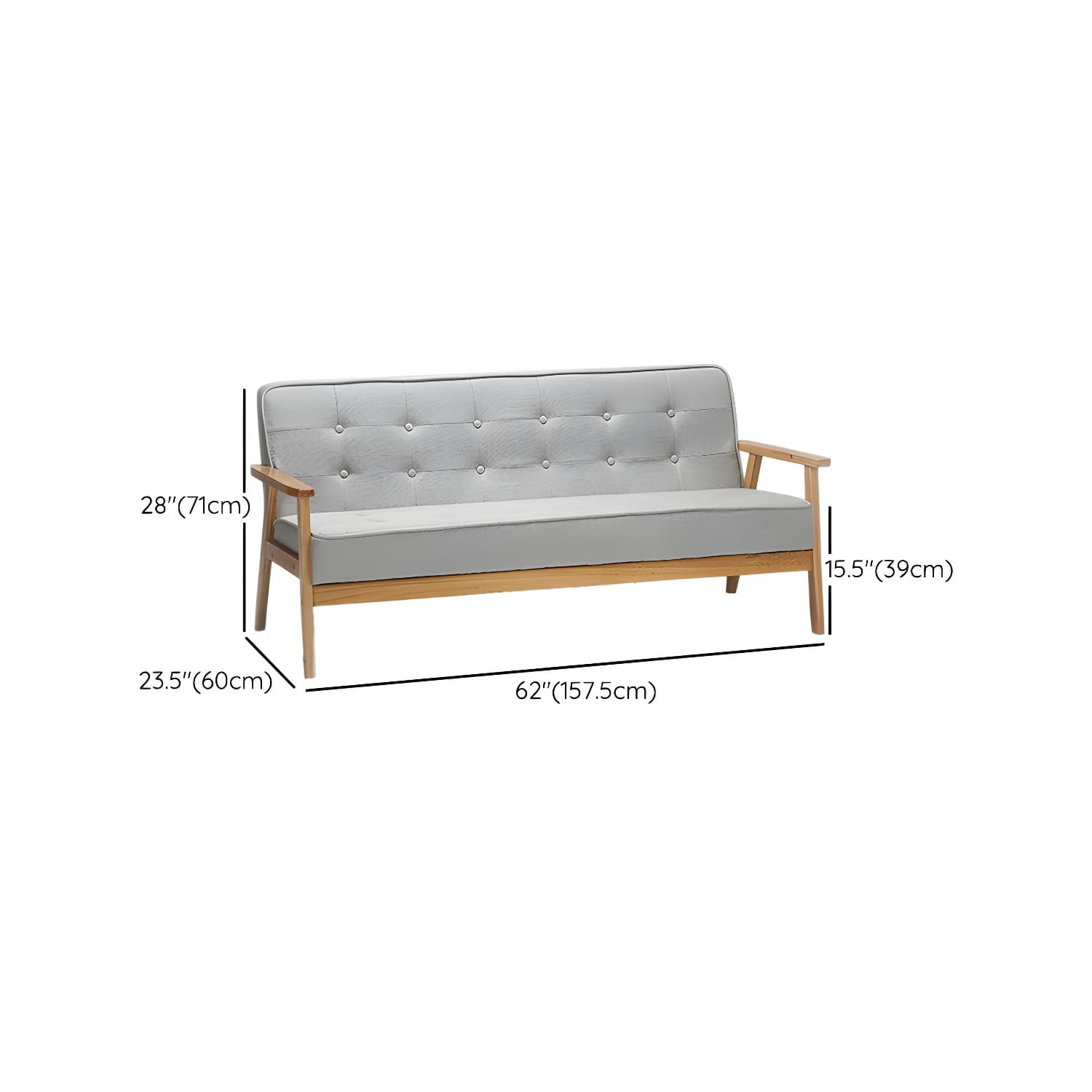 Modern Wood Frame Tufted Back Sofa with Cotton Seat Sleek and Stylish Seating thumbnail 22