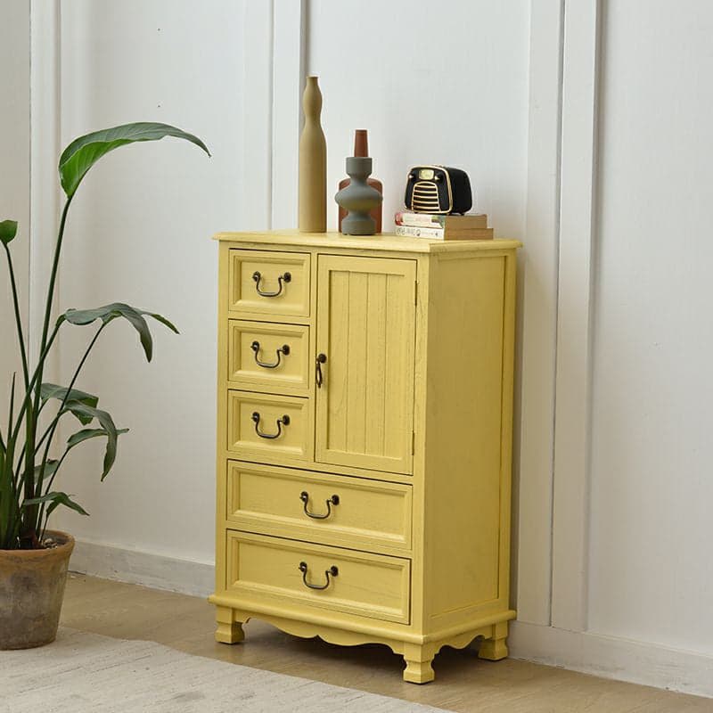 Coastal Style Storage Chest Solid Wood Countertop with Drawers and Doors thumbnail 6