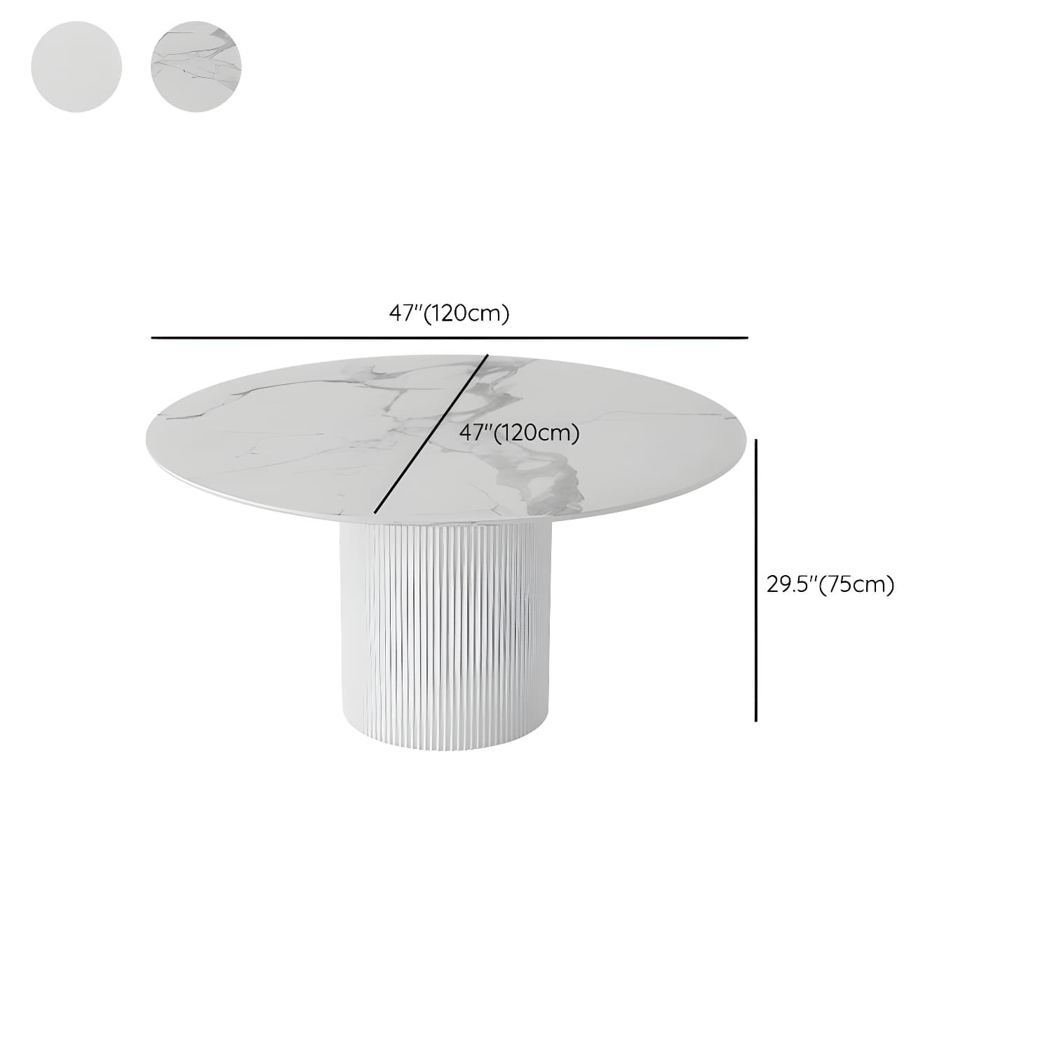Modern 1/4/5/7 Pieces Dining Set Round Stone Dining Table for Kitchen thumbnail 14