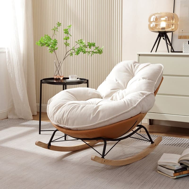 Chalk Simple 2 Piece Set Rocking Chair with Ottoman, Scratch-tolerant and Padded Upholstery thumbnail 7