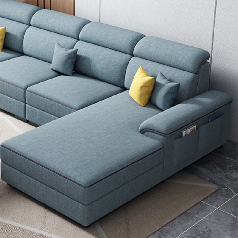 Modern L-Shape Right Hand Facing Sofa & Chaise with Concealed Support thumbnail 10