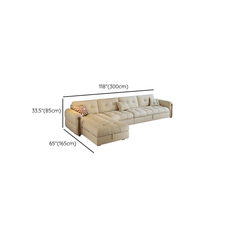 L-Shape/Straight Sofa/Sofa Chaise with Under-seat-storage, Left Hand Facing Orientation, Round Arm, and Button-tufted Details thumbnail 11