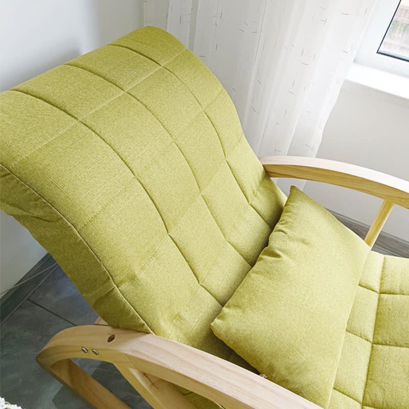 Stylish Contemporary Fabric Rocking Chair with Natural Wood Legs thumbnail 16