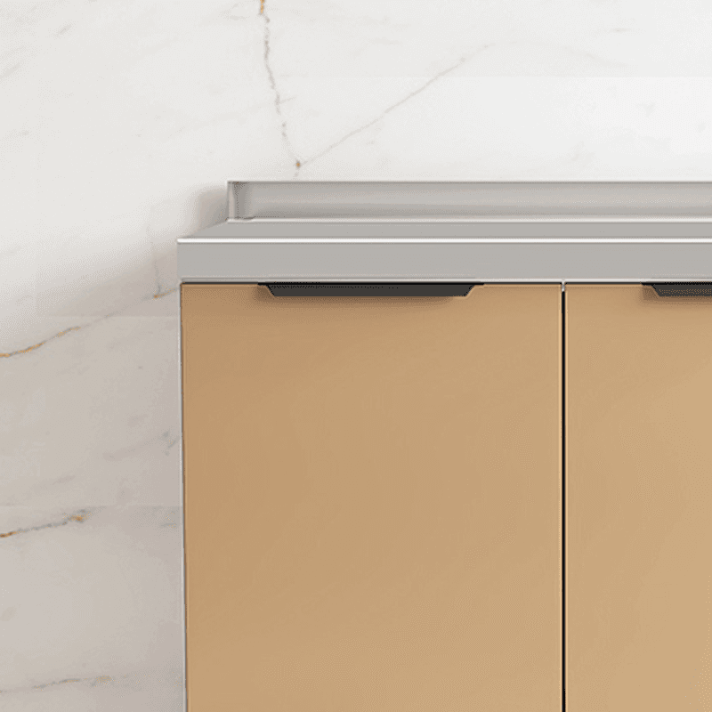Cocoa Wide Microwave Storage Cabinet with Alloy Countertop