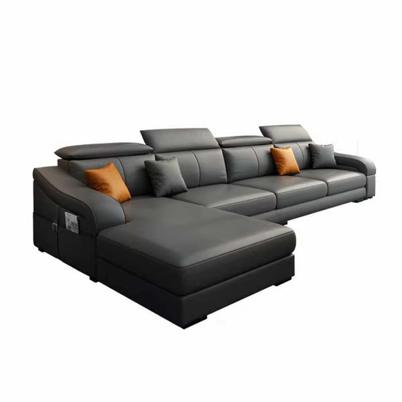 L-Shape Left Sofa Chaise for 5-seater with Sloped Arms in a Trendy Style thumbnail 13