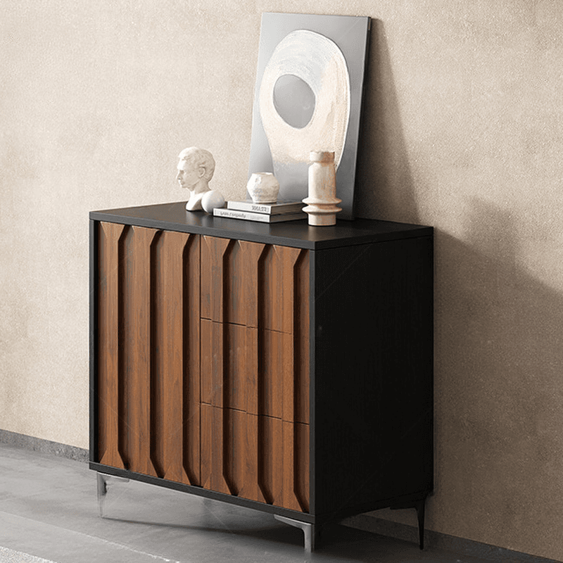 Simplistic Sideboard with 3 Drawers, Hutch, 2 Shelves, and Laminate Countertop Featuring 2 Doors/1 Door Cabinets thumbnail 3