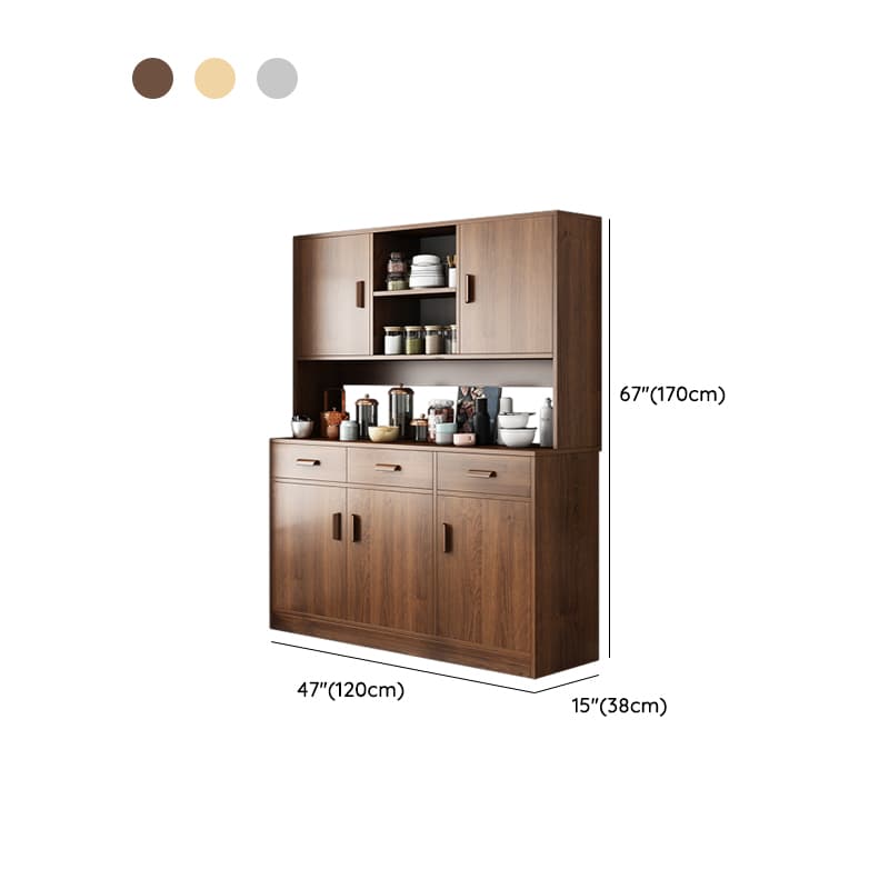 Trendy Narrow Kitchen Cabinet Base with Multiple Drawers and Doors, 2/3 Interior Shelves, Compartment Storage, and Lumber Countertop thumbnail 22