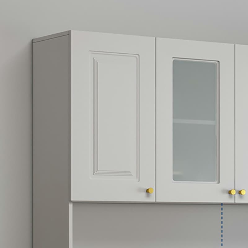 White Modern Wood Sideboard with Drawer and Cabinet with Adjustable Shelves thumbnail 6