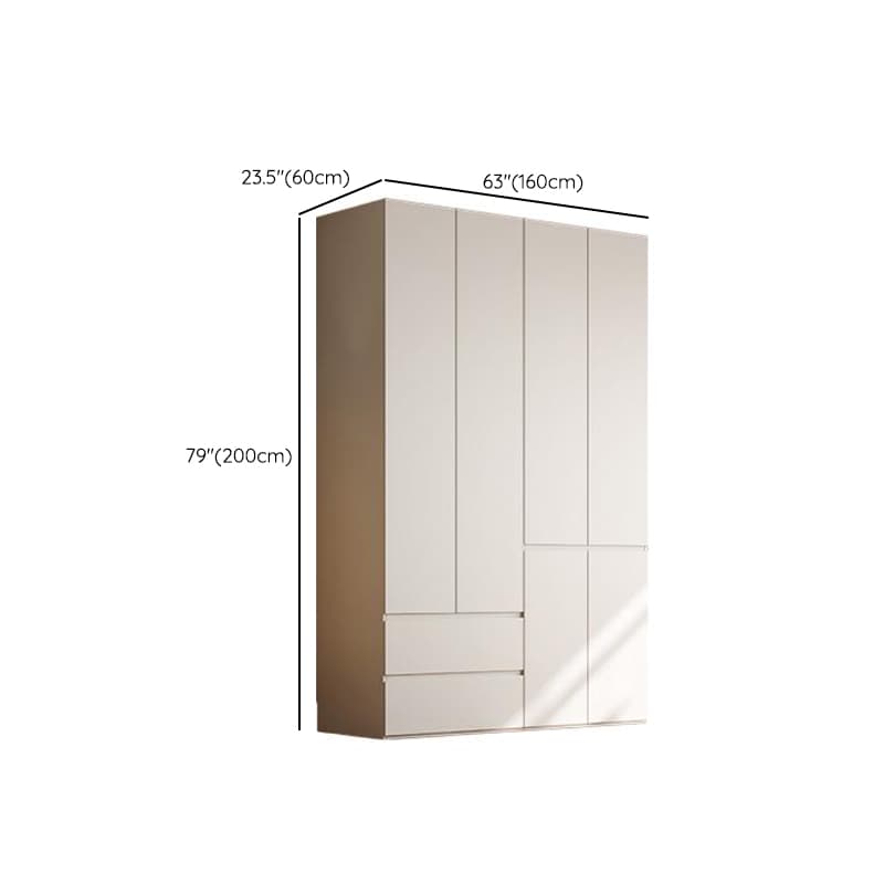 Chalk Modern Natural Wood Standalone Almirah with Soft Close Drawer, Interior Shelves, and Hanging Rod thumbnail 9