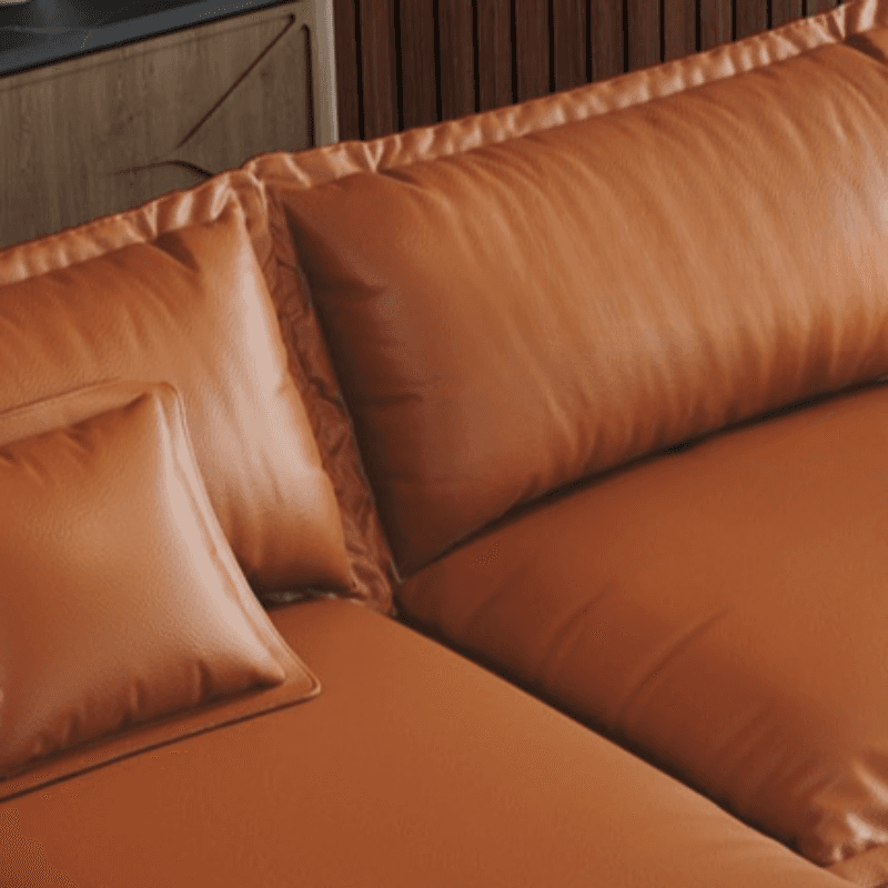 L-Shape Sofa Chaise with Dark/Cream/Cocoa Upholstery and Cotton Seat Fill thumbnail 11