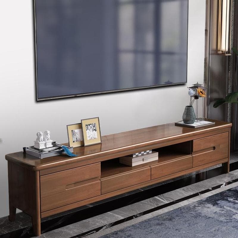 Scandinavian TV Stand with Low Height & Wood Material & 2 Drawers thumbnail 4