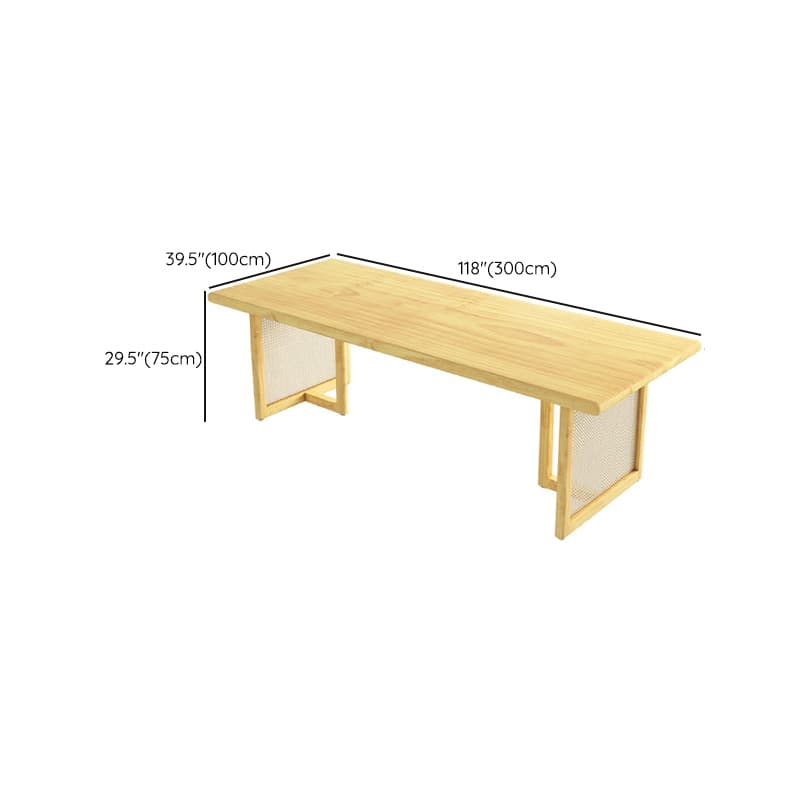 Natural Pine Wood Dining Table Set in Natural Color for 4 People/11 People/Seats 8 thumbnail 19