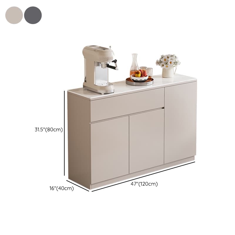 Standard/Wide Modish Adaptable Shelf Sideboard with Pantry Hutch and Sintered Stone Countertop, 3 Drawers/2 Drawers/Single Drawer & 3 Doors/4 Doors thumbnail 9