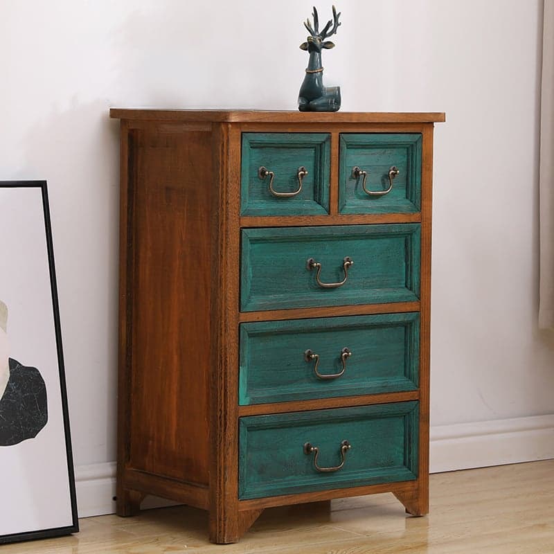 Minimalist Rectangle Brown/White Wood Top Accent Chest with Soft Close Drawer Living Room thumbnail 1