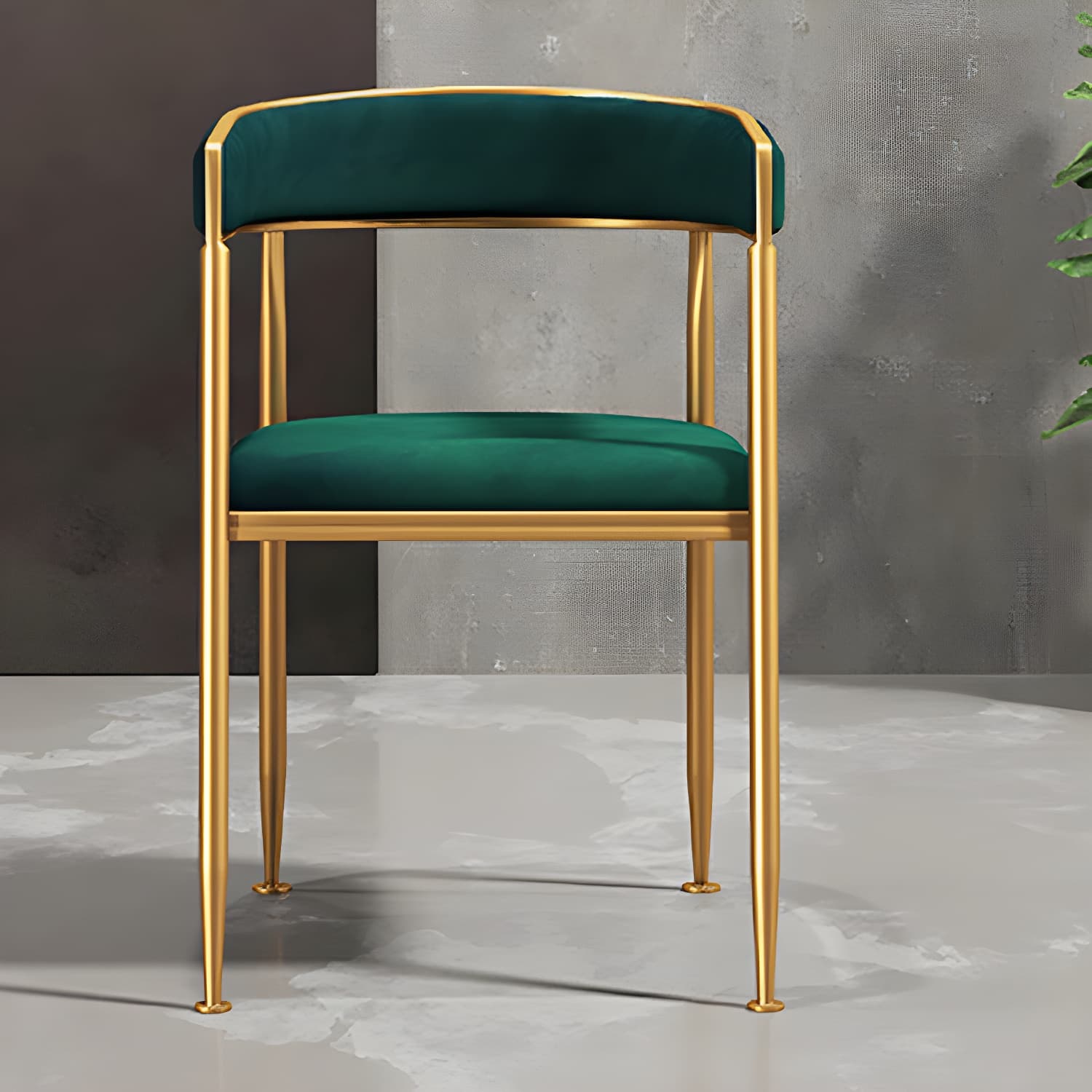Glam Gold Metal Arm Chair Open Back Dining Side Chair with Upholstered thumbnail 20