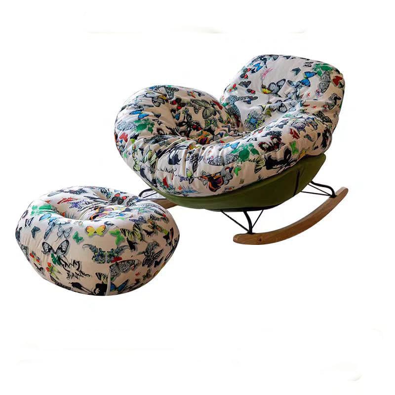Modern Scratch-tolerant Upholstered Rocking Chair with Padded Comfort thumbnail 14
