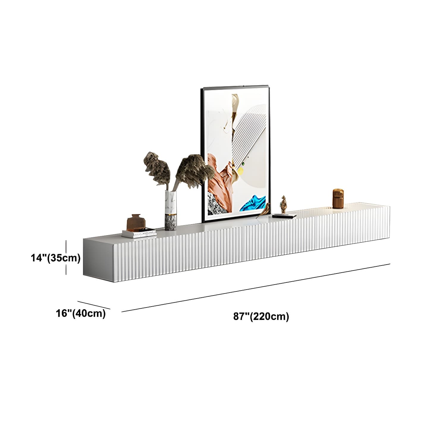 Contemporary TV Stand Console Wood TV Media Stand with Drawers thumbnail 19