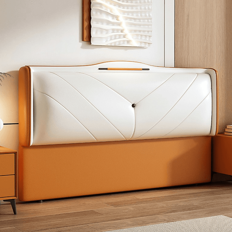 Art Deco Style Panel Headboard in Pine Wood with No Distressing, Rectangle Shape for King/Queen/Full Bed, Featuring Sponge Upholstery Fill and Standard Height thumbnail 7