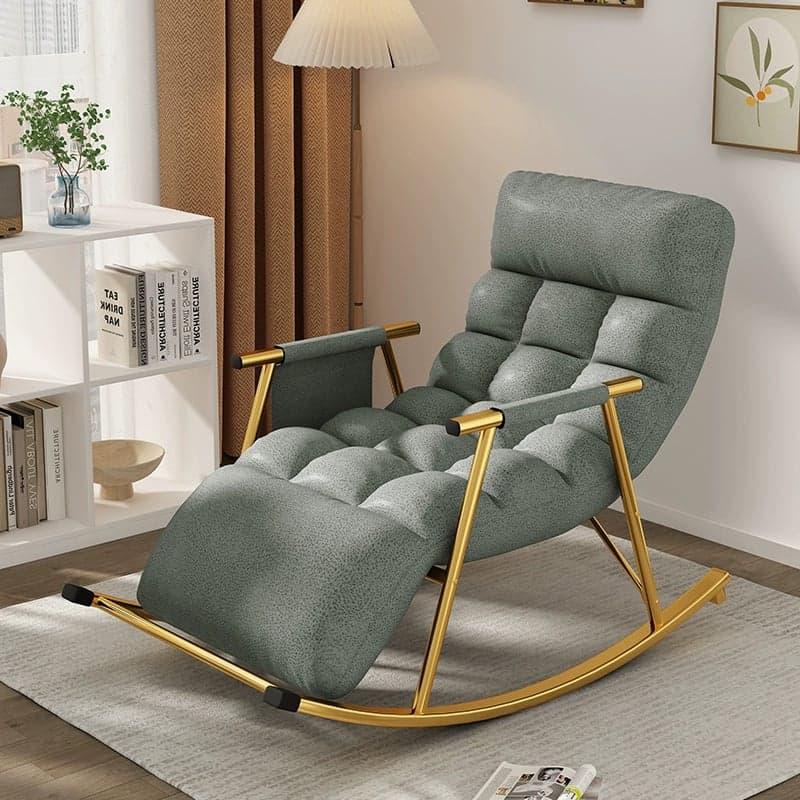 Chic Indoor Modern Rocking Chair - Upholstered, with Tuft and Track Arms, Seats One thumbnail 2