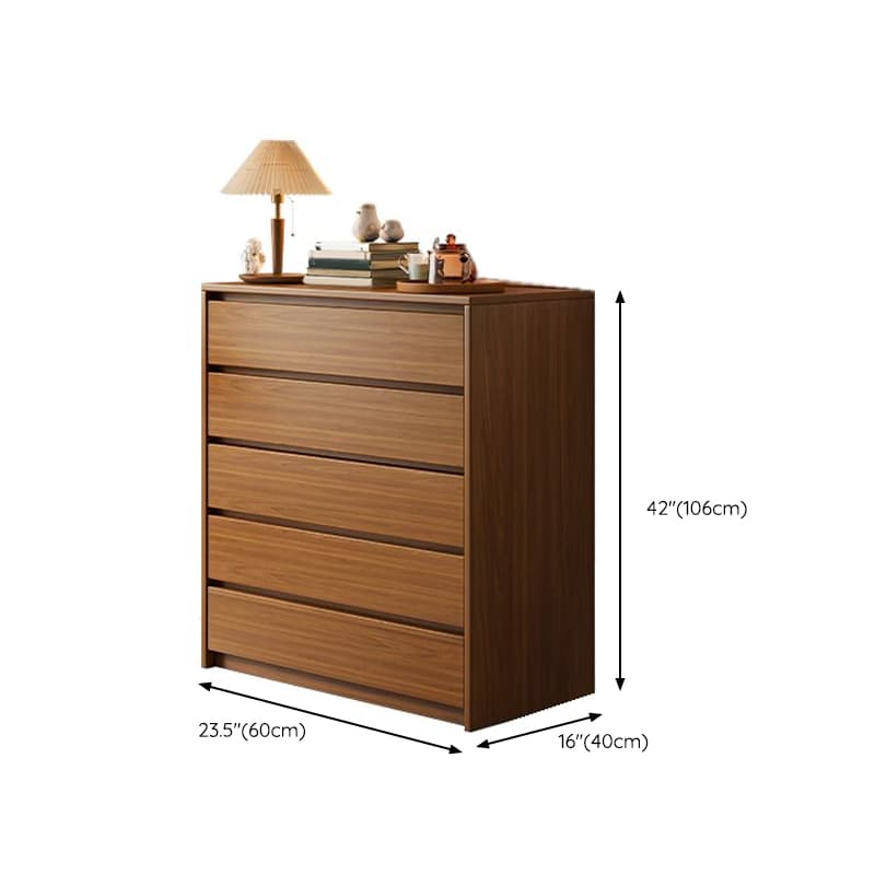 Elegant Brown Wood Double Dresser with Drawers, Modern Style thumbnail 12