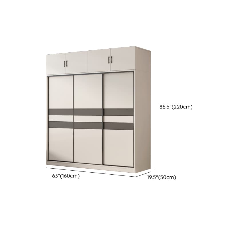 Chalk Nordic Timber Wardrobe with 3 Drawers, Self-supporting Design, Soft Close Door, and Clothing Rod thumbnail 21