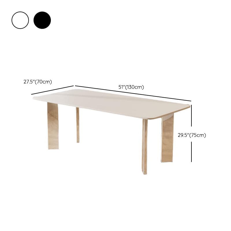 Minimalist Rectangular Slate Stone Dining Table Set with 4 Legs and Padded Chair Back thumbnail 8