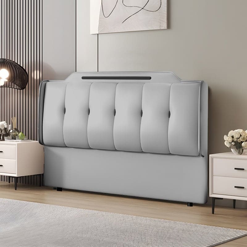 Simplistic Wingback Headboard with Camelback Shape for Queen Bed, Piled Tufted, Standard Height, Sponge Upholstery Fill, No Distressing thumbnail 7