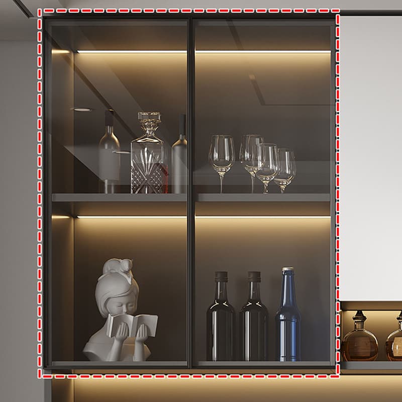 White Modern Buffet Cabinet with Cabinets and Shelves, Full Assembly Needed thumbnail 6