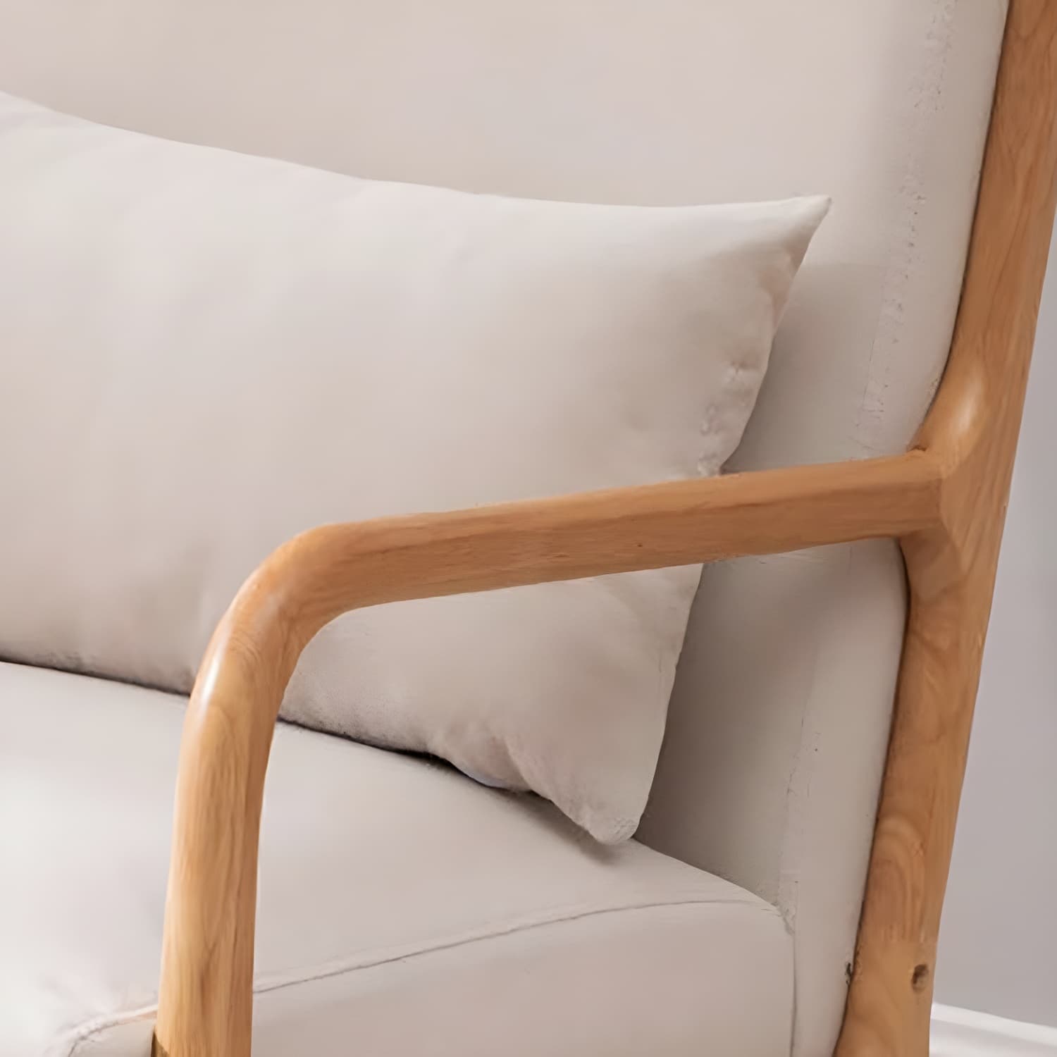 Mid-Century Modern Rocking Accent Chair with Solid Wood Frame and a Pillow thumbnail 17