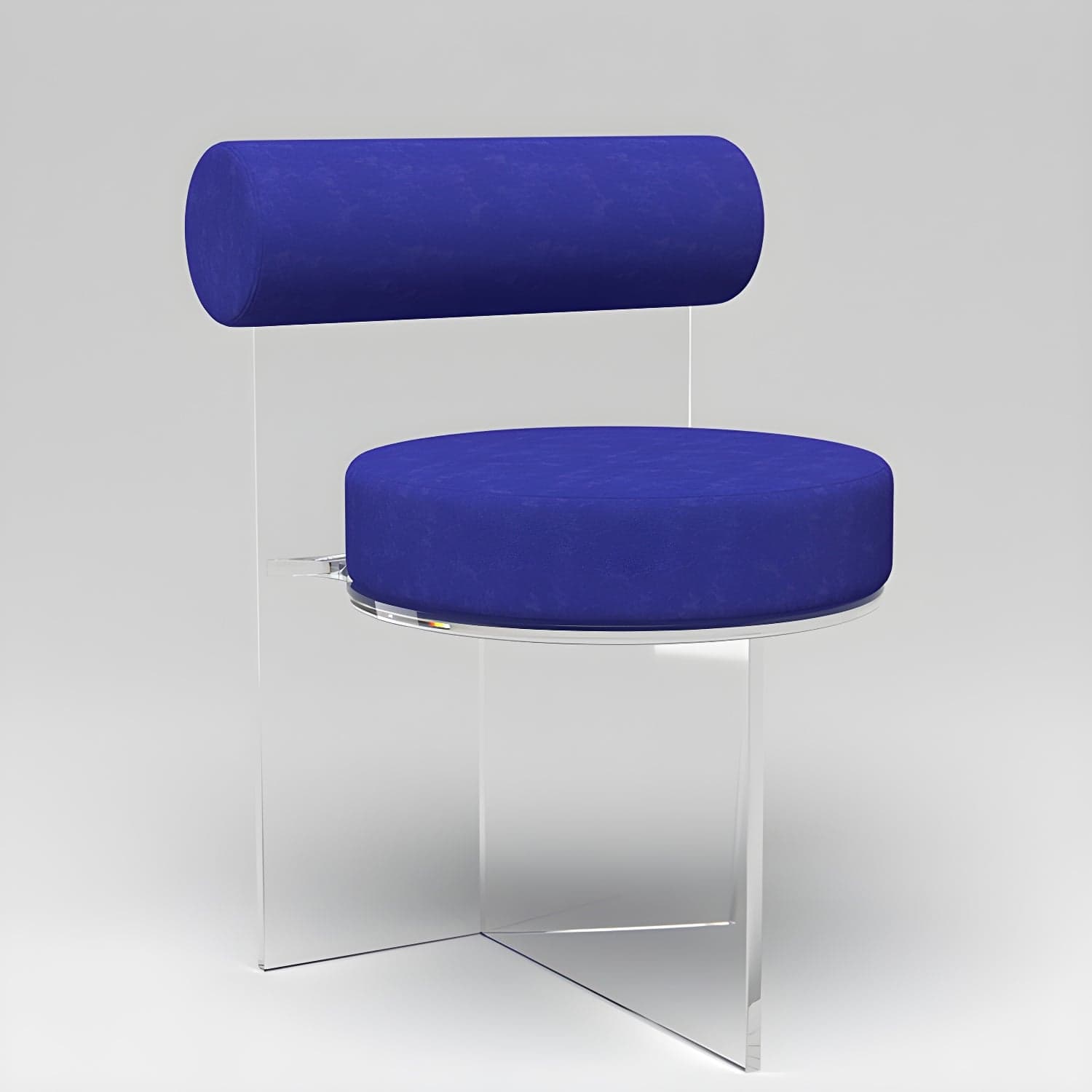Modern Clear Leg Side Chair with Solid Back and Low Back Heights for Kitchen & Dining thumbnail 1